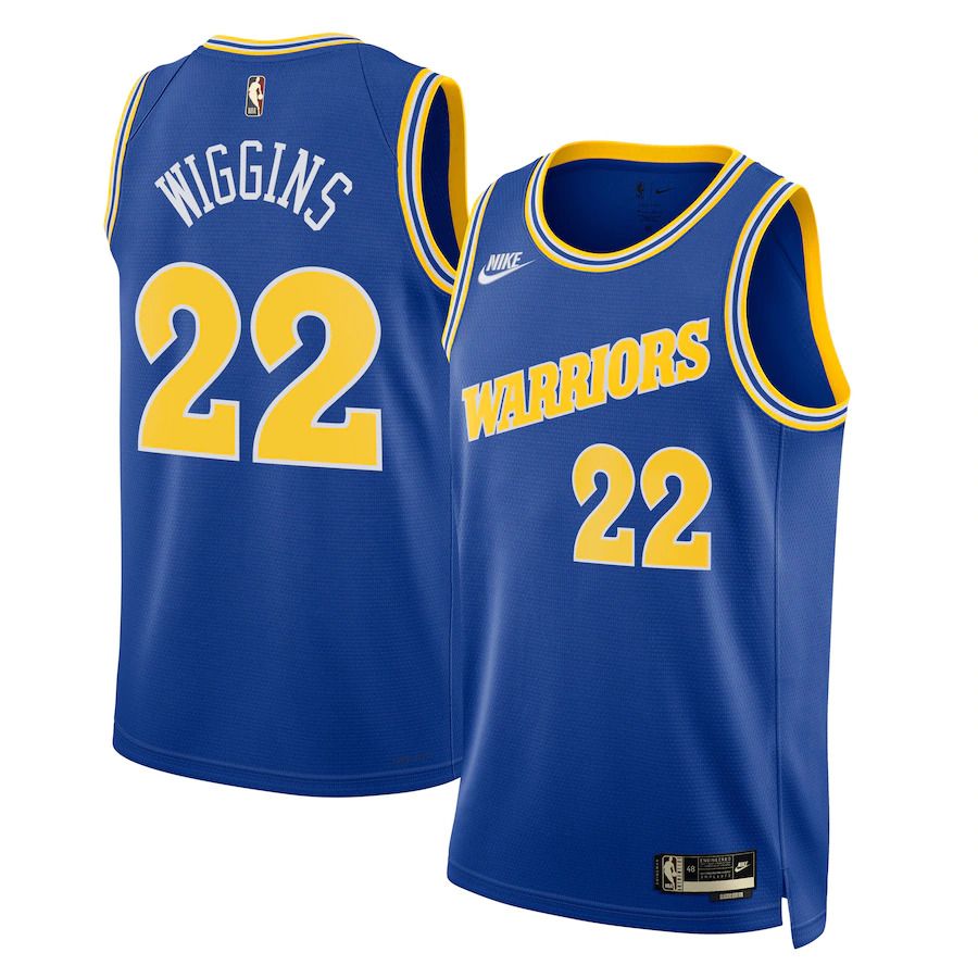 Men Golden State Warriors #22 Andrew Wiggins Nike Blue 2022-23 Swingman NBA Jersey